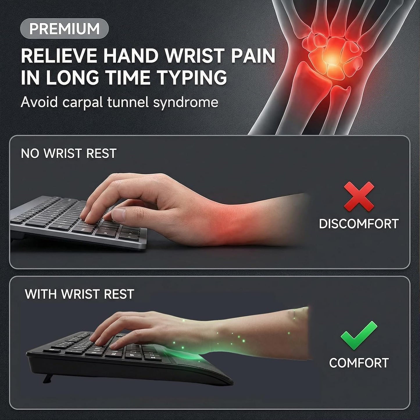 MIKUSO Cover,104 Large Print Keyboard for Seniors,Big Key Low Vision Keyboard with Wrist Rest & Included Dust Key
