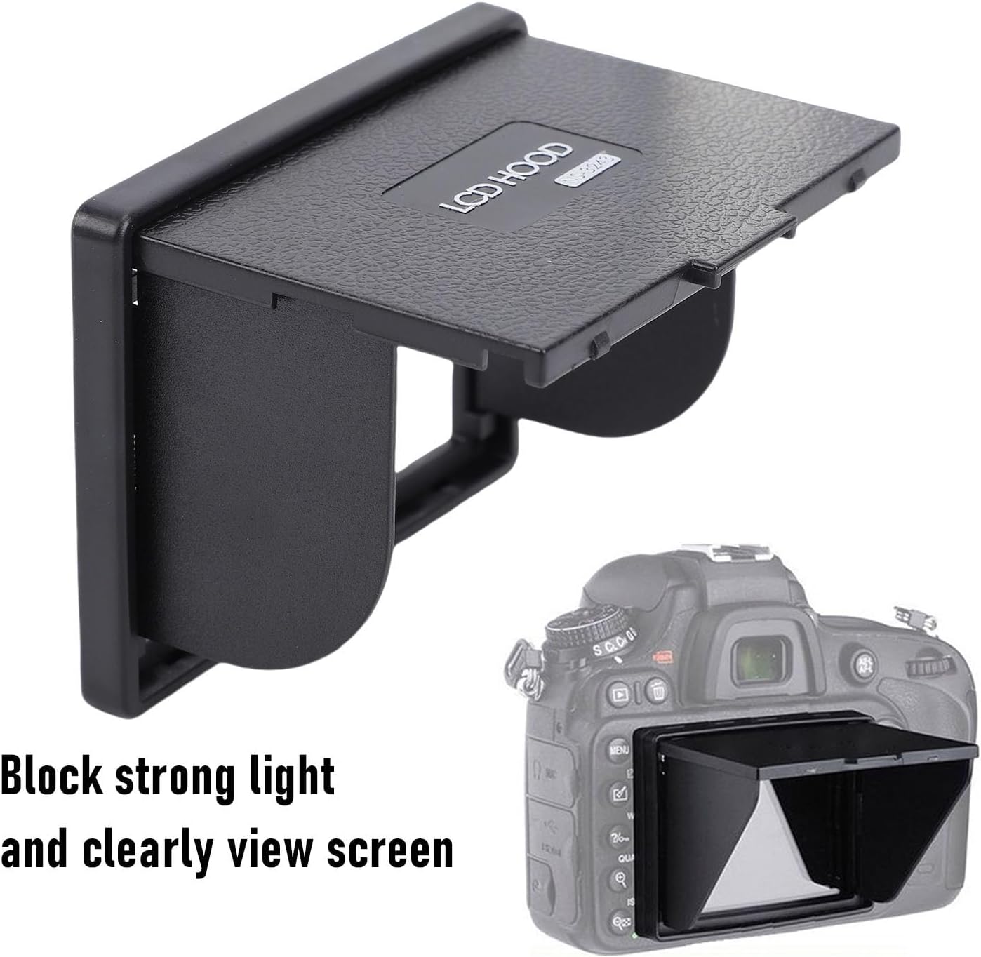 Camera LCD Sun Shade, Non Slip Camera LCD Viewfinder with Screen Protector, Secure Fit & Quick Disassembly, Foldable