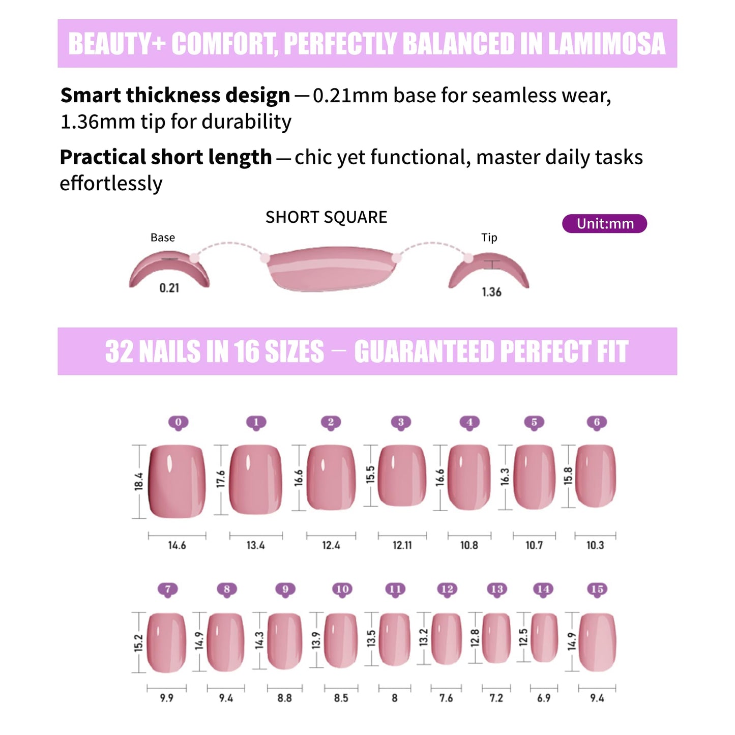 LAMIMOSA 32Pcs Daisy Flower Press On Nails Short Square in 16 Sizes – Black n White Fake Nails with Glue, Soft Gel GLue On Nails kit, Spring Summer False Nails, DAISY