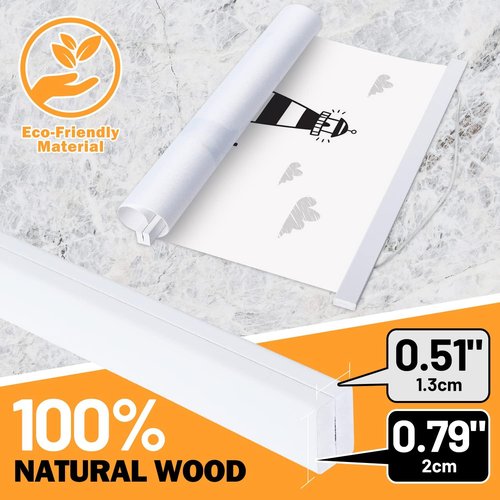 Benjia Poster Frame - Magnetic Light Wood Hanger for Photos & Artwork | 24x36 Inches, White