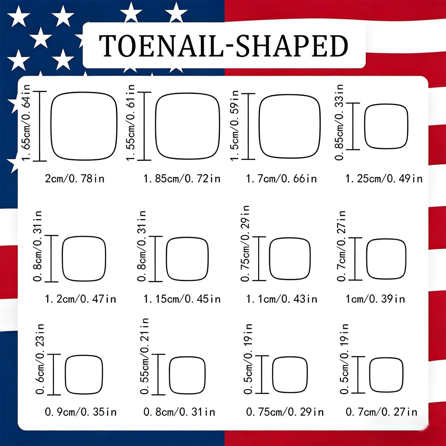 4th of July Press on Toenails Short Square Fake Toe Nails Star French Tip Glossy False Toenails Independence Day Heart Flag Toe Nail Press ons Acrylic Stick on Nails for Women 24Pcs