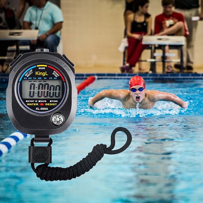 KingL Digital Stopwatch Timer - Interval Timer with Large Display (Stopwatch*10)
