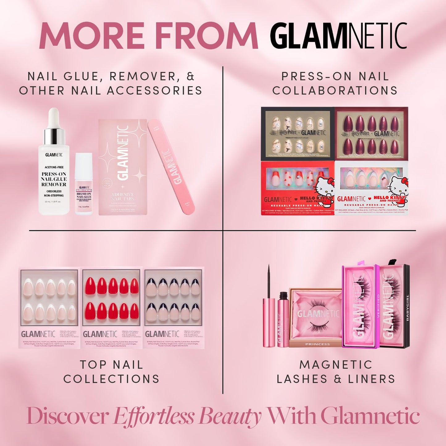 Glamnetic Press On Nails - Lace Blush | Spring Nails, Glossy, Matte, Opaque, Medium Coffin Fake Nails, with Lace Detailing, Salon Quality | 15 Sizes - 30 Nail Kit with Glue