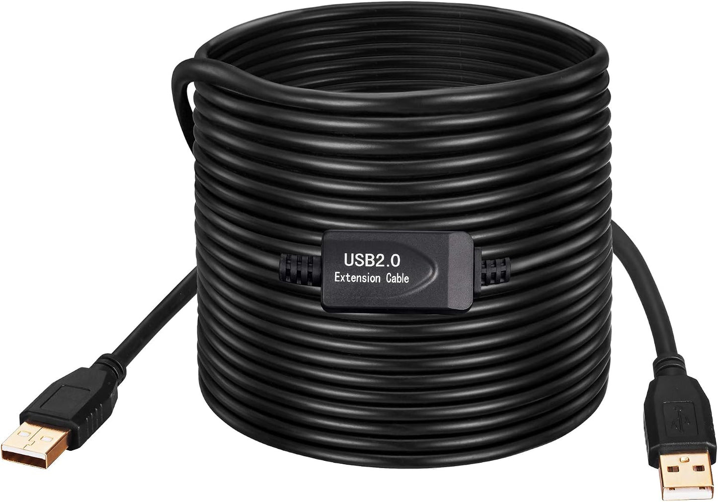 40Ft, (12M/40Ft) Tan QY USB A to A Male Cable Double End USB Cord with Gold-Plated Connector for Hard Drive Enclosures