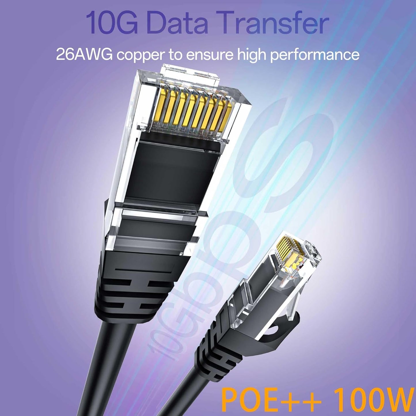 10Gsupxsel 6 5FT 10Pack, Cat6 10Gbps, Cat6 6 Cat Ethernet Cable Ethernet Patch Cable High-Speed UTP Network Cable Pure