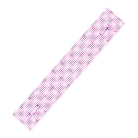 KEARING Clear Sewing Graph Ruler Fashion Design Ruler, Sandwich Line, 2 x 12, Transparent Pattern Making Dress Making Ruler for Sewing Quilting