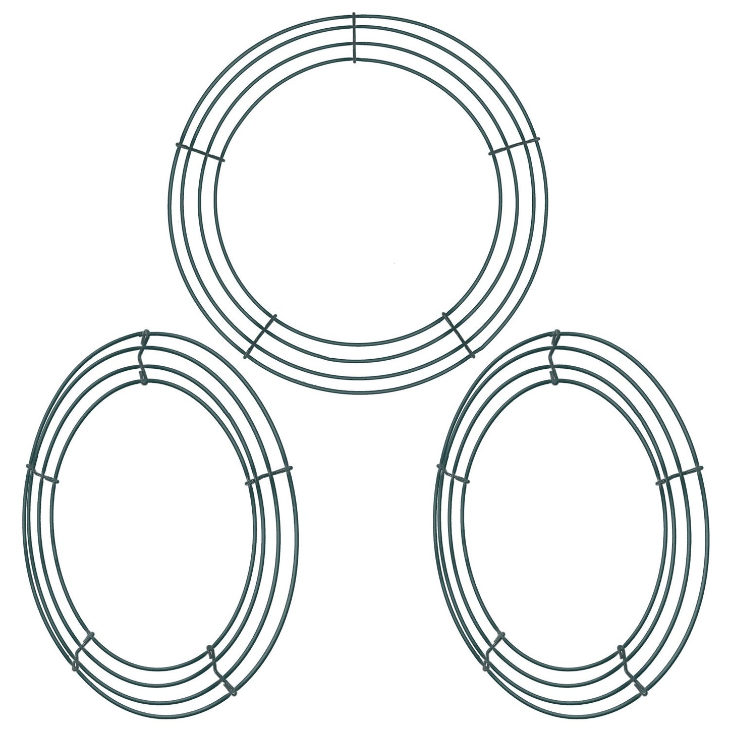 Sumind 3 Pack 12 Inch Green Wire Wreath Frame Metal Wreath Form Round Wire Frame for Christmas Weddings Decor DIY Crafts Floral Projects Home Front Door Garden Outdoor Arrangements Holiday