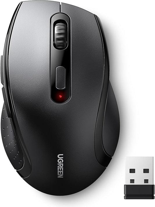 UGREEN 2.4GHz 1600 Wireless Mouse Ergonomic DPI USB Receiver Compatible with Windows Mac Linux Chromebook Laptop PC