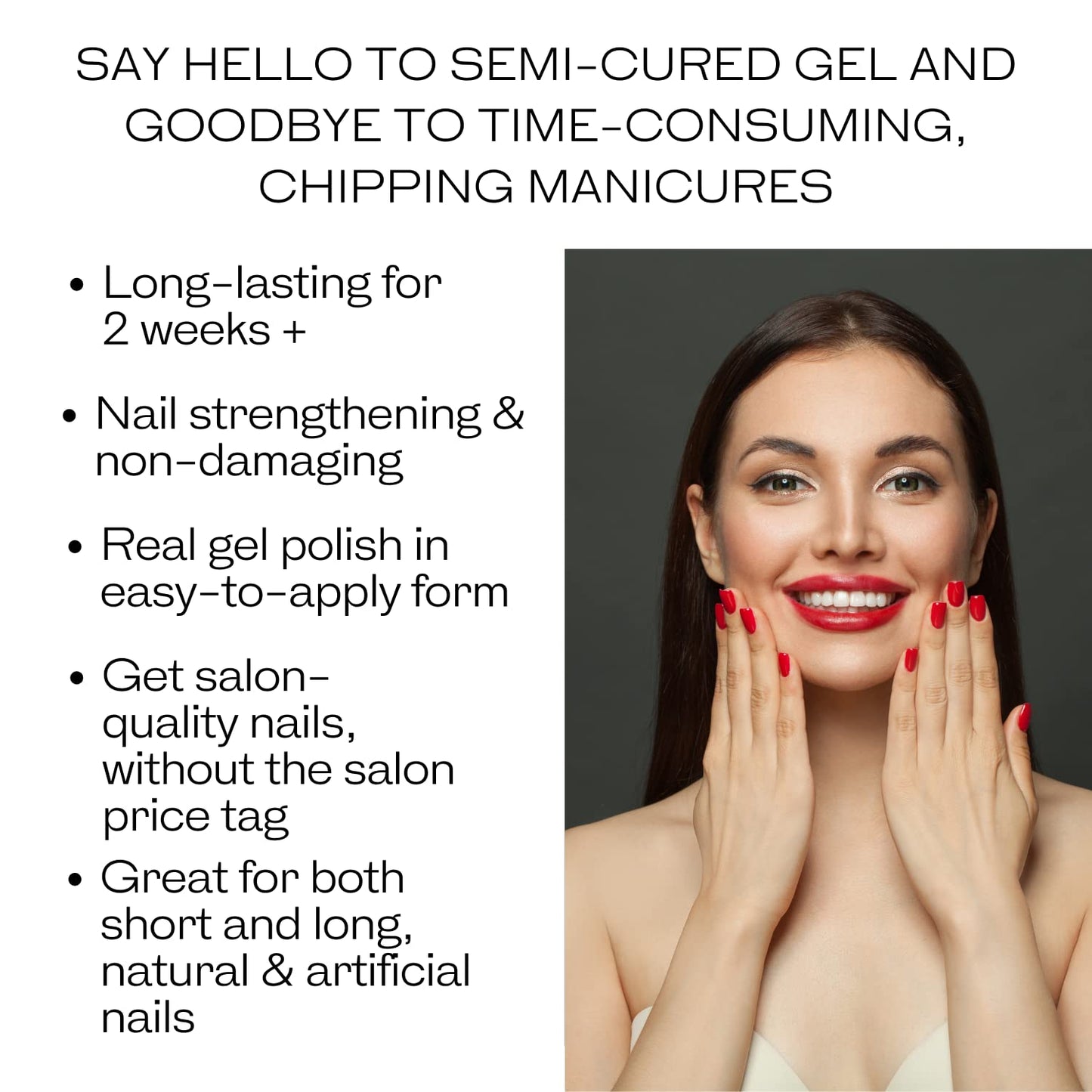 ALICE & BELLA Semi Cured Gel Nail Strips-20 PCS Vibrant Hot Pink Nail Strengthening Gel Stickers, Use with UV Light Lamp, Salon Quality Manicure Wraps (Bright & Happy)