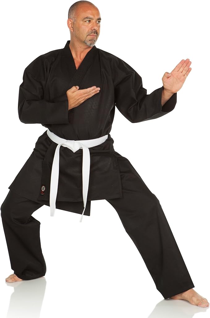 Ronin Medium Weight Karate GI Middleweight Martial Arts Karate Uniform - 9.5 oz Cotton, White Belt Included