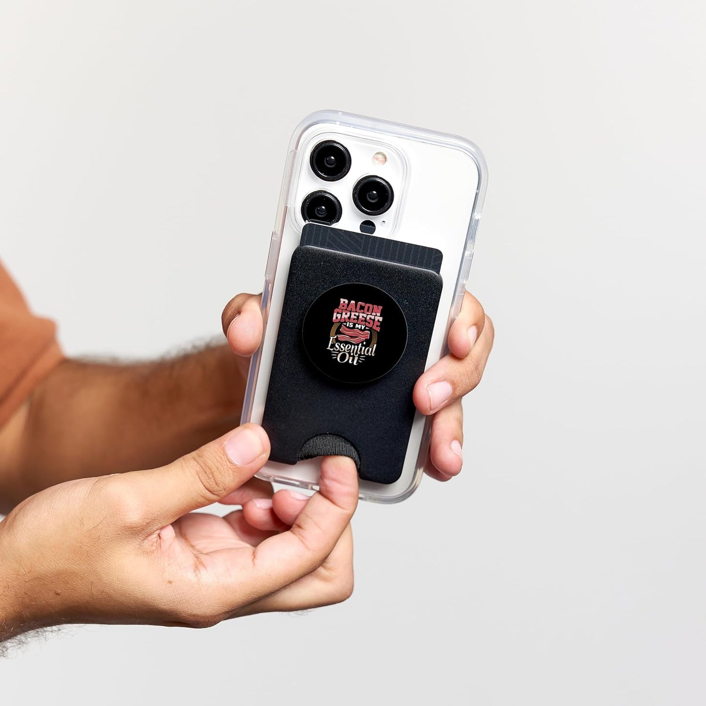 Bacon Lover Apparel Bacon Grease is My Essential Oil Funny Foodie PopSockets PopWallet for MagSafe
