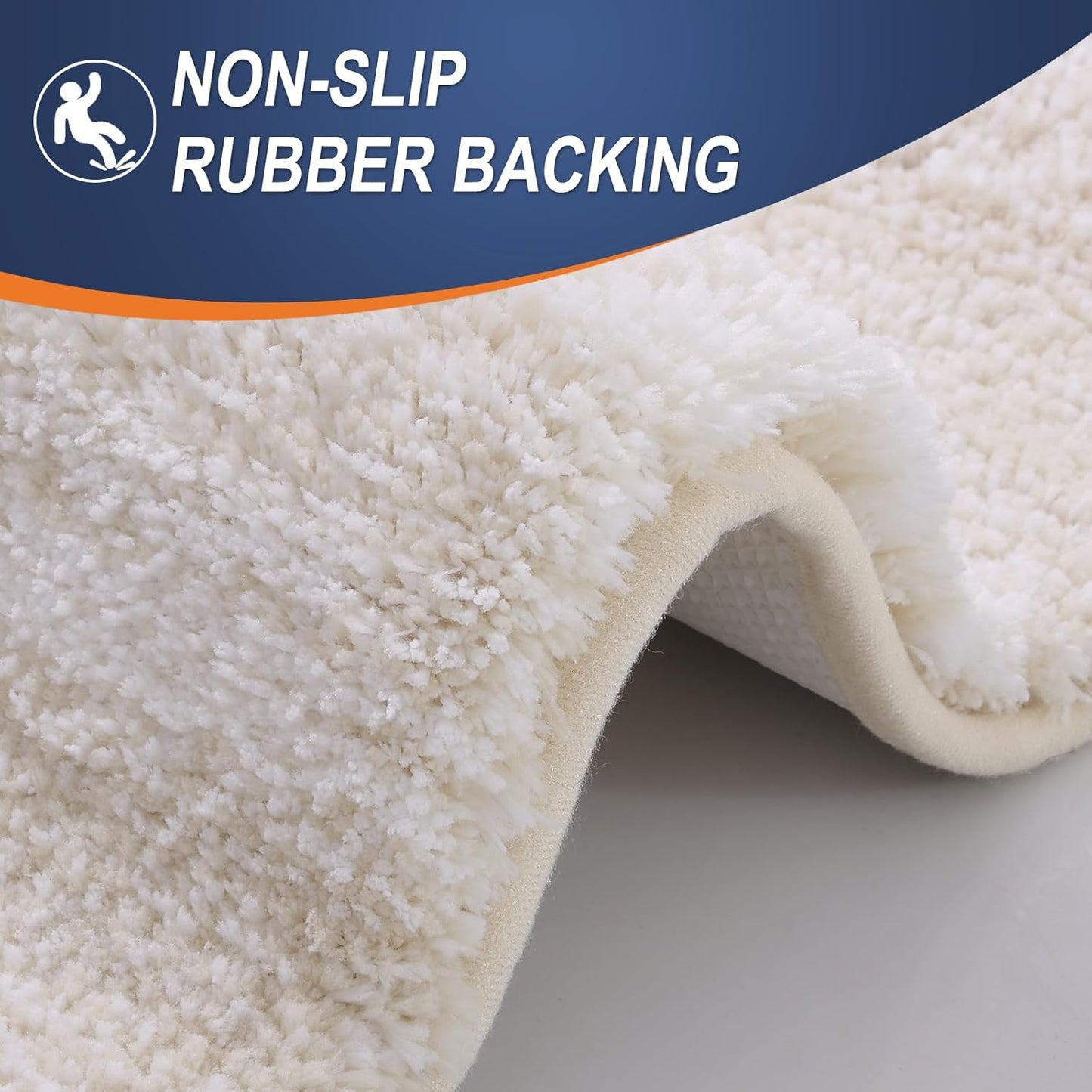 OLANLY Bathroom Runner Rug - Extra Soft Microfiber Mat with Quick Dry Rubber Backing | 44x24, Light Beige