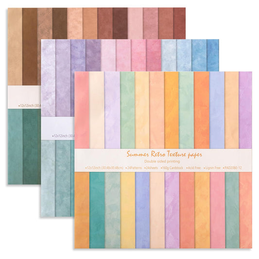 Humyoun 72 Sheets 12x12 Scrapbook Paper Multi-color Floral Double-sided Boho Earth Tone Patterned Craft Paper Spring Decorative Cardstock Journal Supplies for DIY Photo Album Origami Decor(Multicolor)