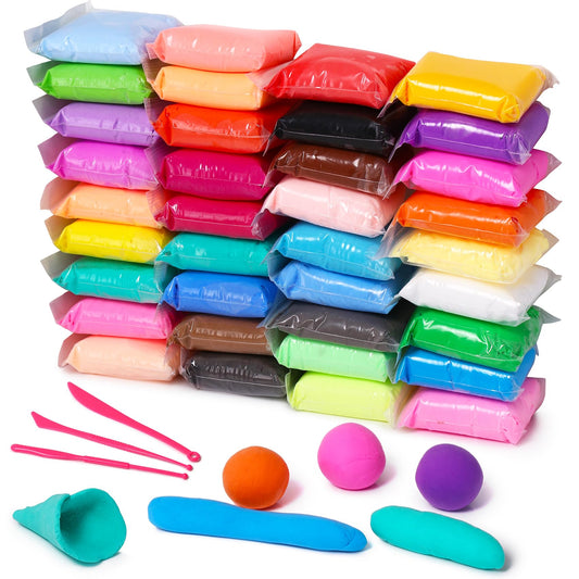 Air Dry Clay Kit, 36 Colors Modeling Clay with Tools, Ultra Light, Safe and Non-Toxic 36 Colors with 3 Sculpting Tools