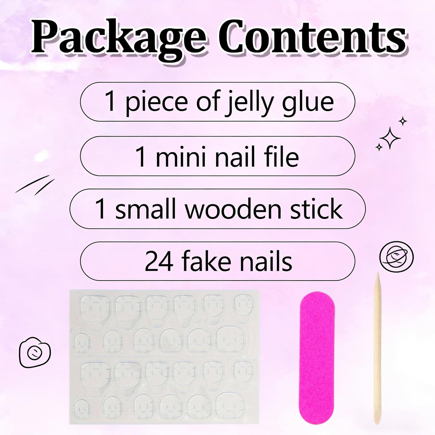 24 Pcs Almond Press on Nails Long Fake Nails with 3D Butterfly Nail Charms Nude Black False Nails with Design Glitter Artificial Nails Glossy Full Cover Glue on Nails Stick on Nails for Women Girls