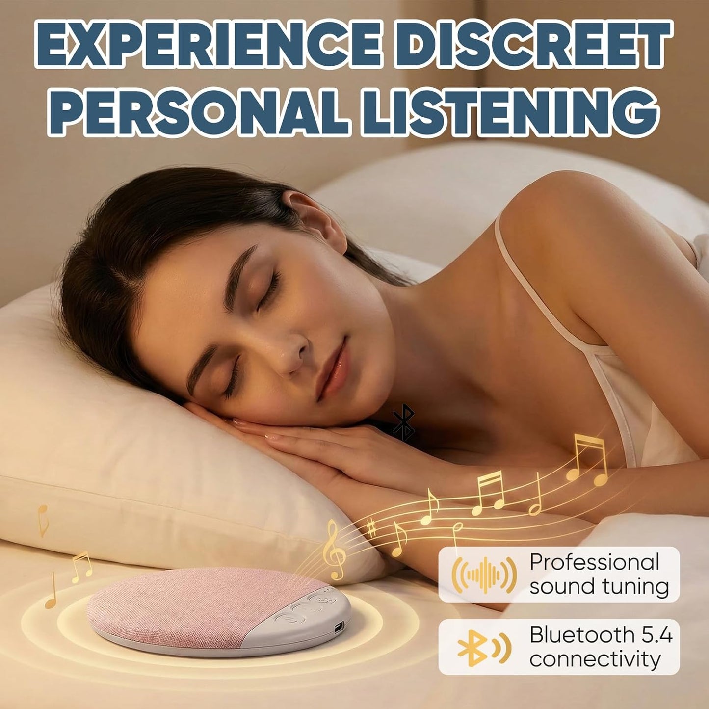 Generic 6.0, Bluetooth Pillow Speaker for Sleeping, Mini Portable Under Pillow Speaker with White Noise Timer Wireless