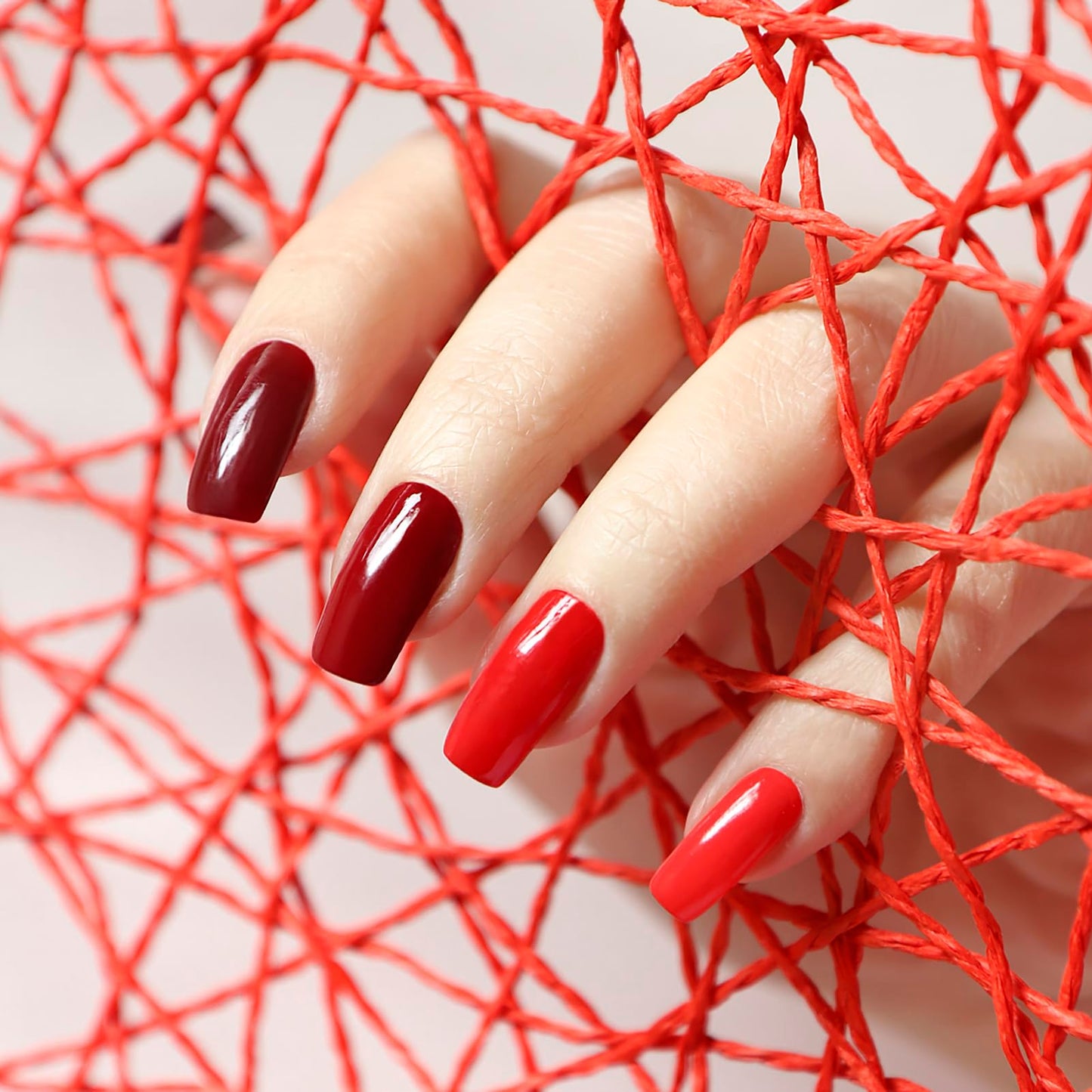 winthrop 12 Sheets Red Pink Series Solid Color Nail Wraps Full Stickers Nail Polish Strips, Valentine's Day DIY Self-Adhesive Women Nail Art Party Decor with 2 Pcs Nail Files (168 Pieces)