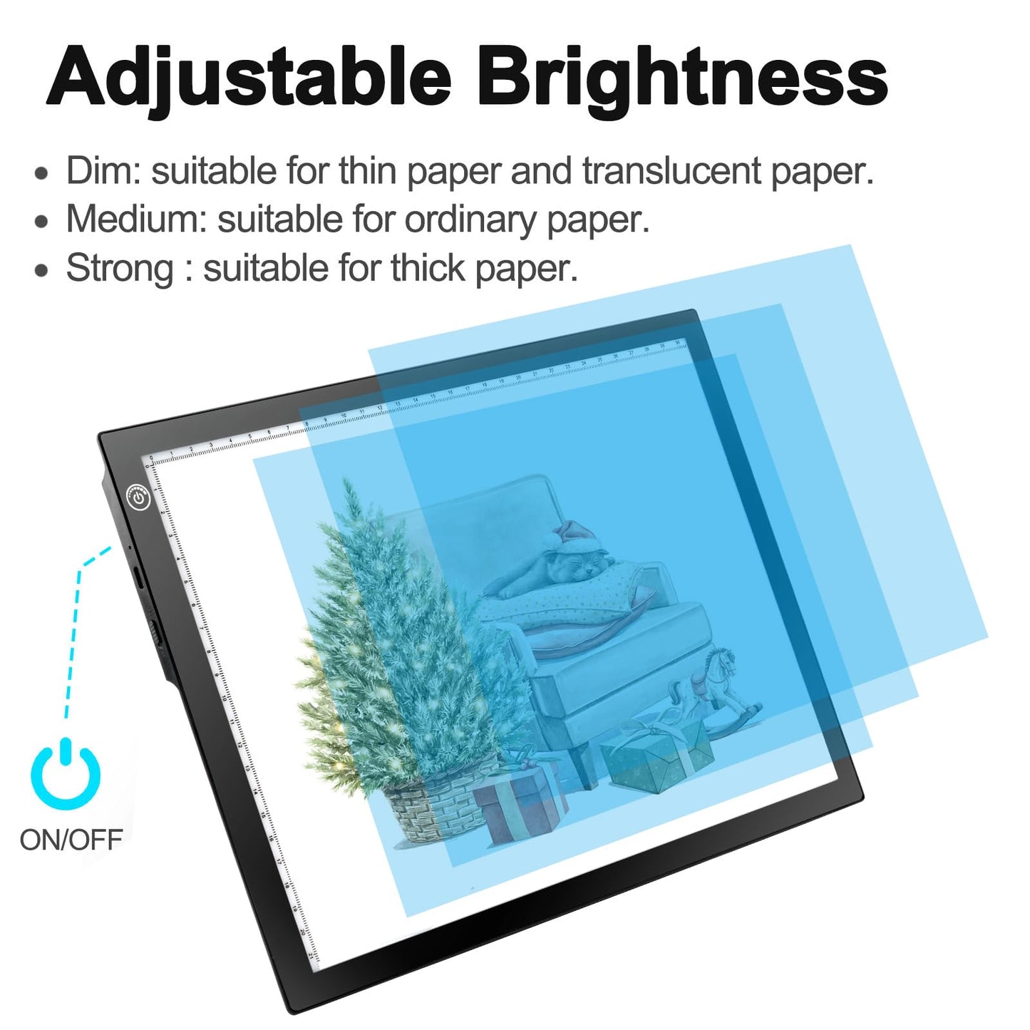 LitEnergy Rechargeable Tracing Light Box, Ultra-Thin Adjustable Battery Powered Artcraft LED Tracer Light Pad Tablet for Drawing, Sketching, Animation, Stenciling, Diamond Art Painting Kits for Adults