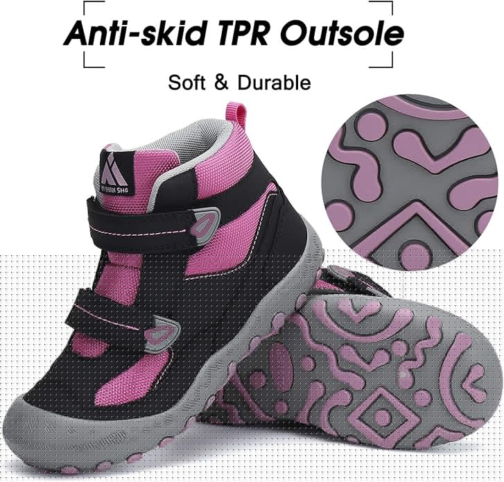 Mishansha Kids Hiking Boots Toddler Girls Boys Hiking Shoes Water-Resistant Anti-Collision Non-Slip Athletic Outdoor Trekking Boots