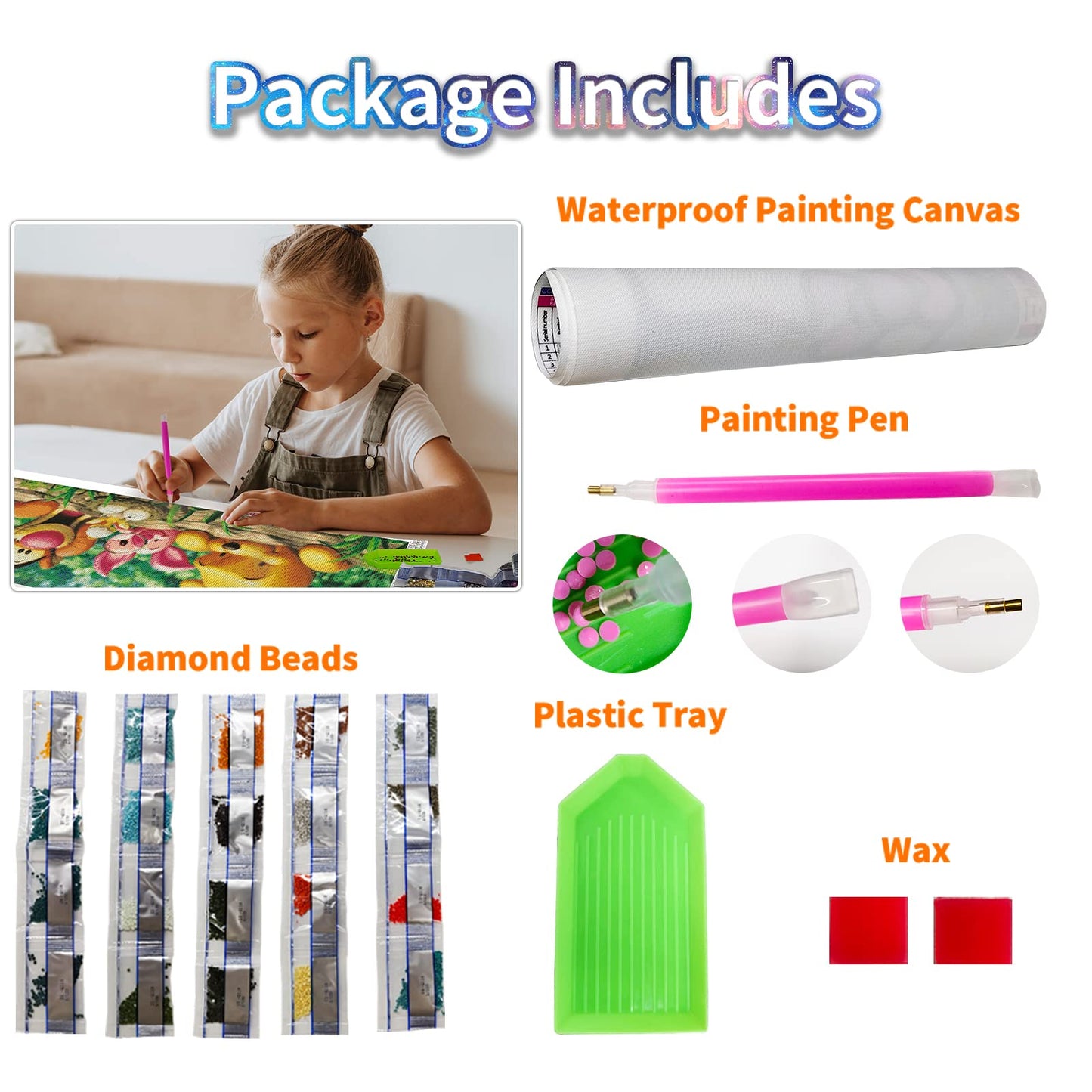 Cartoon Friends Large Diamond Painting Kits for Adults - 5D Diamond Art Kits for Adults Kids Beginner,DIY Full Drill Diamond Dots Rhinestone with Tools Accessories for Home Wall Decor Gifts 36x12inch