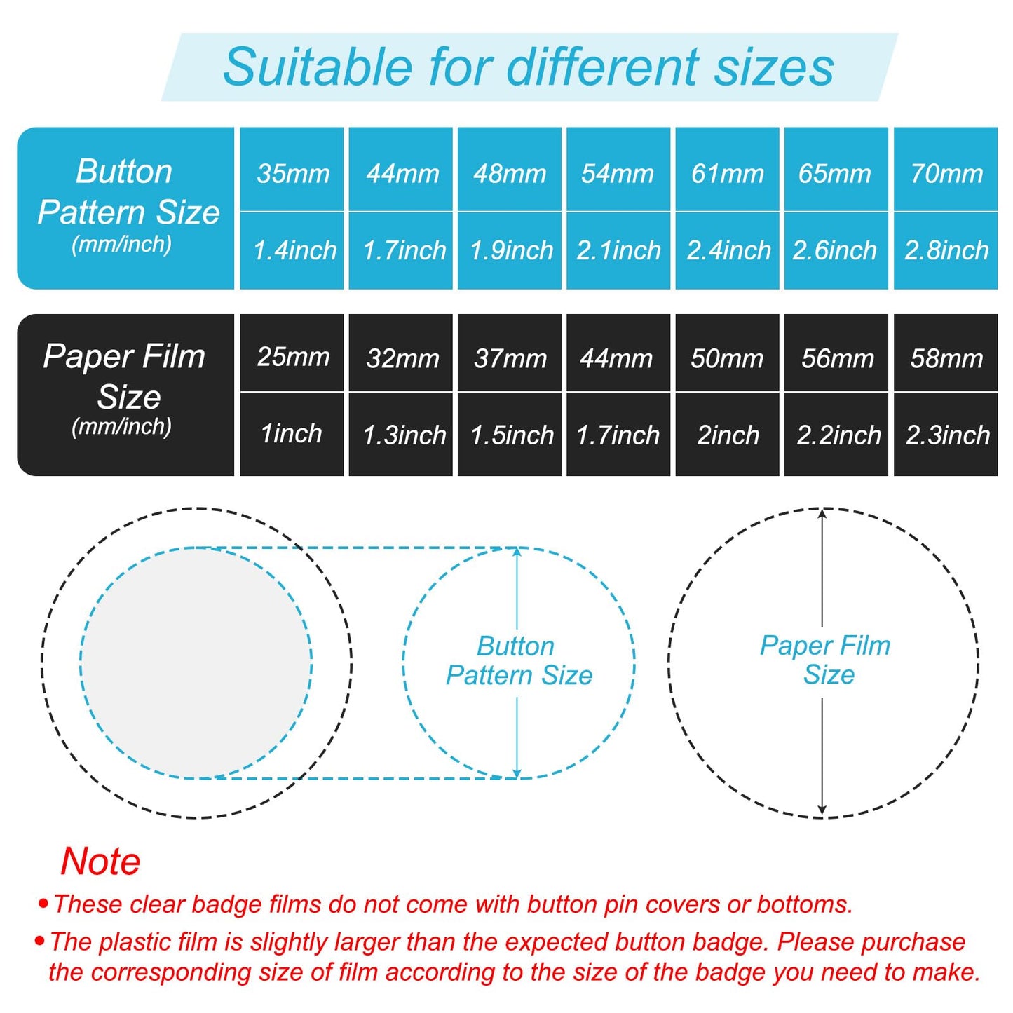 PATIKIL 3.4in (86mm) Button Badge Blank Paper, 100 Pcs Badge for 3 Inch 75mm Round Badge Button Maker Supplies DIY Pattern Painting Handmade Craft