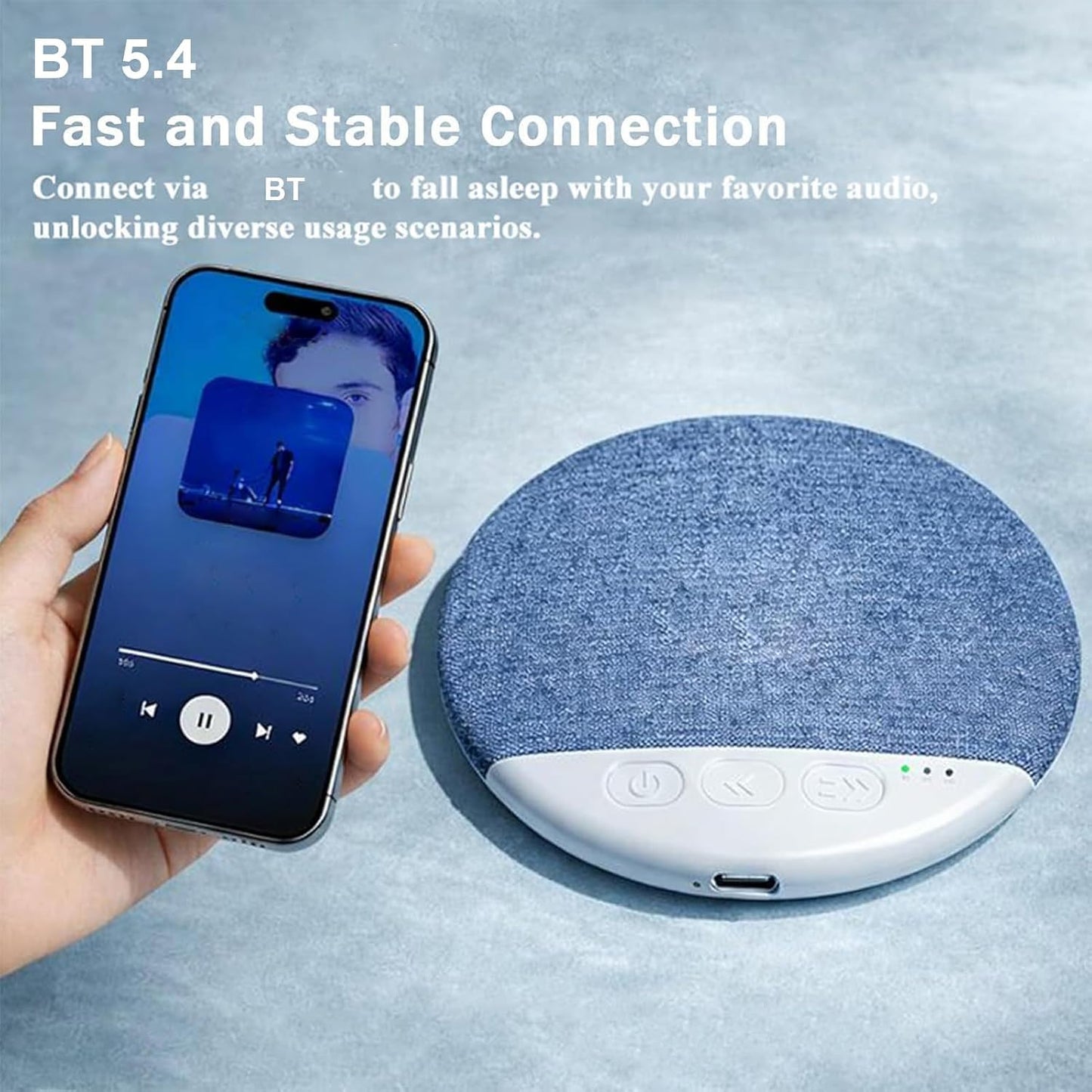 Generic 5.4, 9.6x9.6cm 250mAh 40mm Pillow Speaker for Sleeping, Sleep Pillow Speaker, with White Noise & Wireless