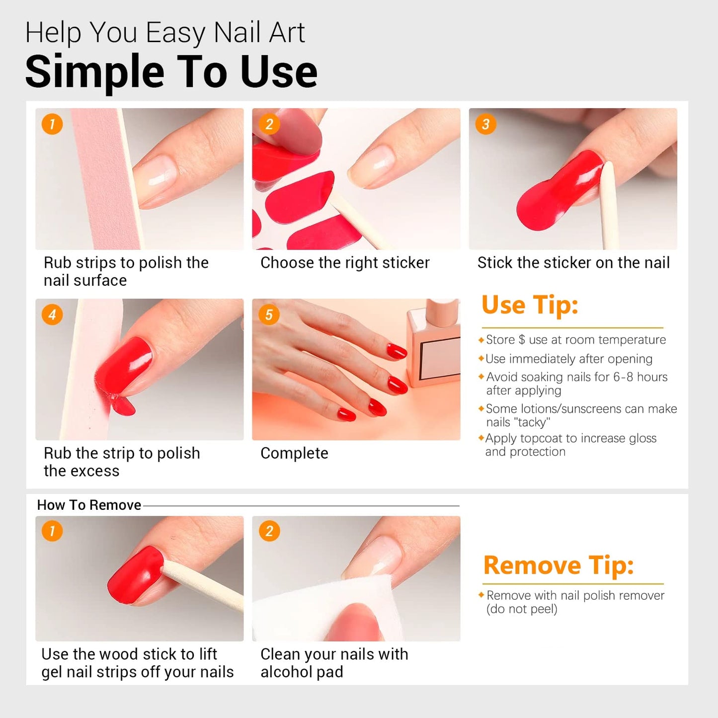 SILPECWEE 16 Sheets Gradient Nail Polish Stickers Full Nail Wraps for Women Stick on Nail Polish Strips Gel Nail Strips Self Adhesive Fingernail Manicure Design with Nail File