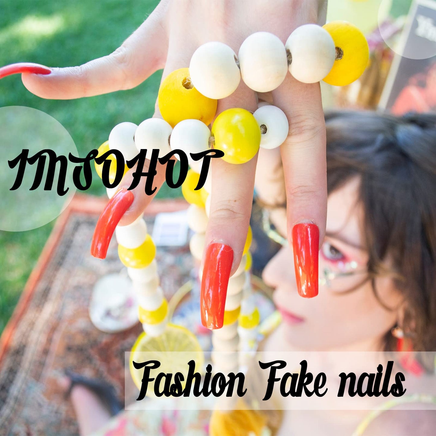 IMSOHOT Long Stiletto Press on Nails Red Ombre White French Tips Fake Nails Glossy Acrylic False Nails Full Cover Halloween Nail Supplies Glue on Nails for Women 24Pcs