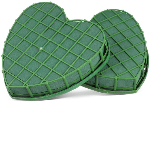 2Pcs Heart Shaped Floral Foam Cage with Suction Cup, Wet Dry for Wedding Car Decoration, Fresh Artificial Flower Arrangement Mud Block Base