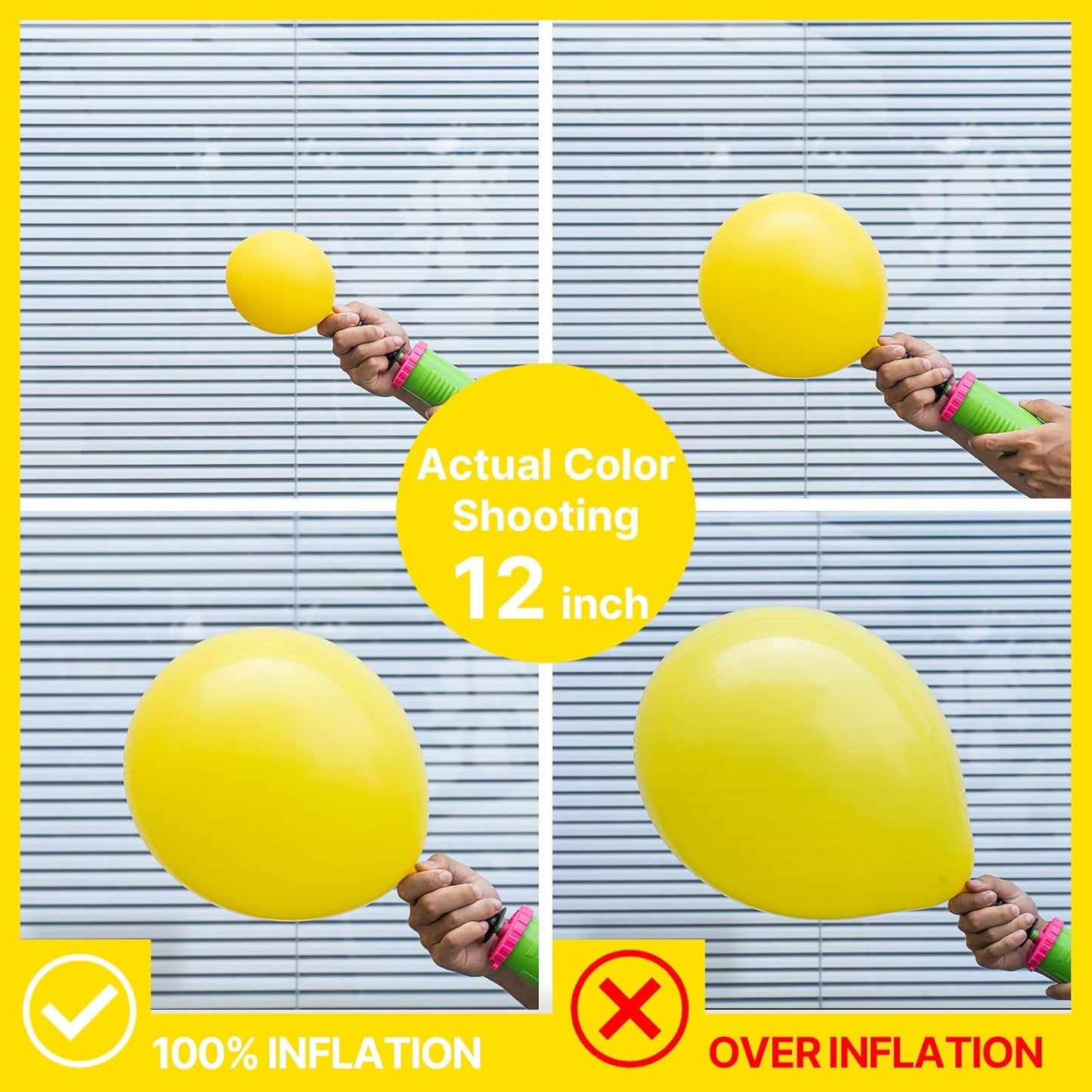 PartyWoo Yellow Balloons - 100pcs Matte Latex Balloons in 5-18 Inch Sizes for Celebrations | Perfect for Baby Showers, Birthdays, and Graduations