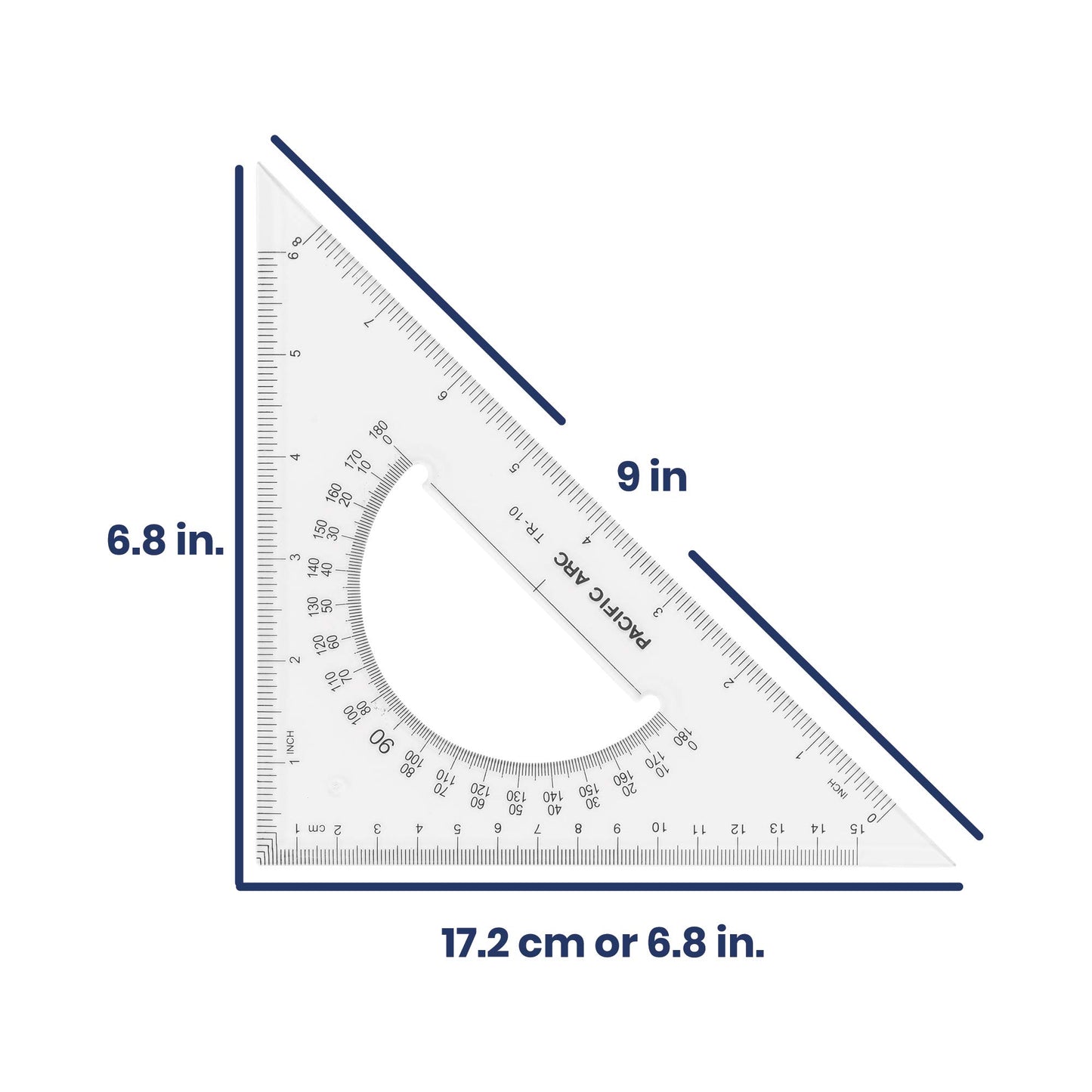 Pacific Arc - Triangle Set 10 Inch 30/60 & 45/90 - Student, Professional or DIY use. - 2 Pack