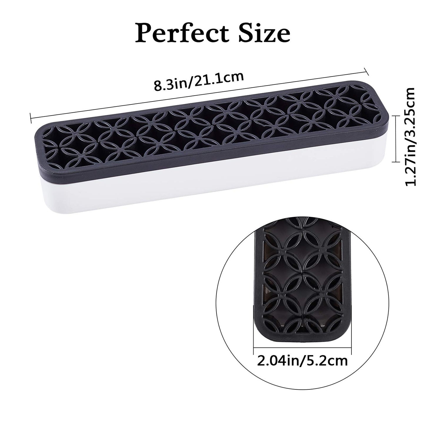 GORGECRAFT Sew Desktop Organizers Silicone Makeup Brush Holder Cosmetic Painting Pen Holders Storage Box Make up Brush Sewing Tool Stand Holder for Stash Store Brush Toothbrush (Black)