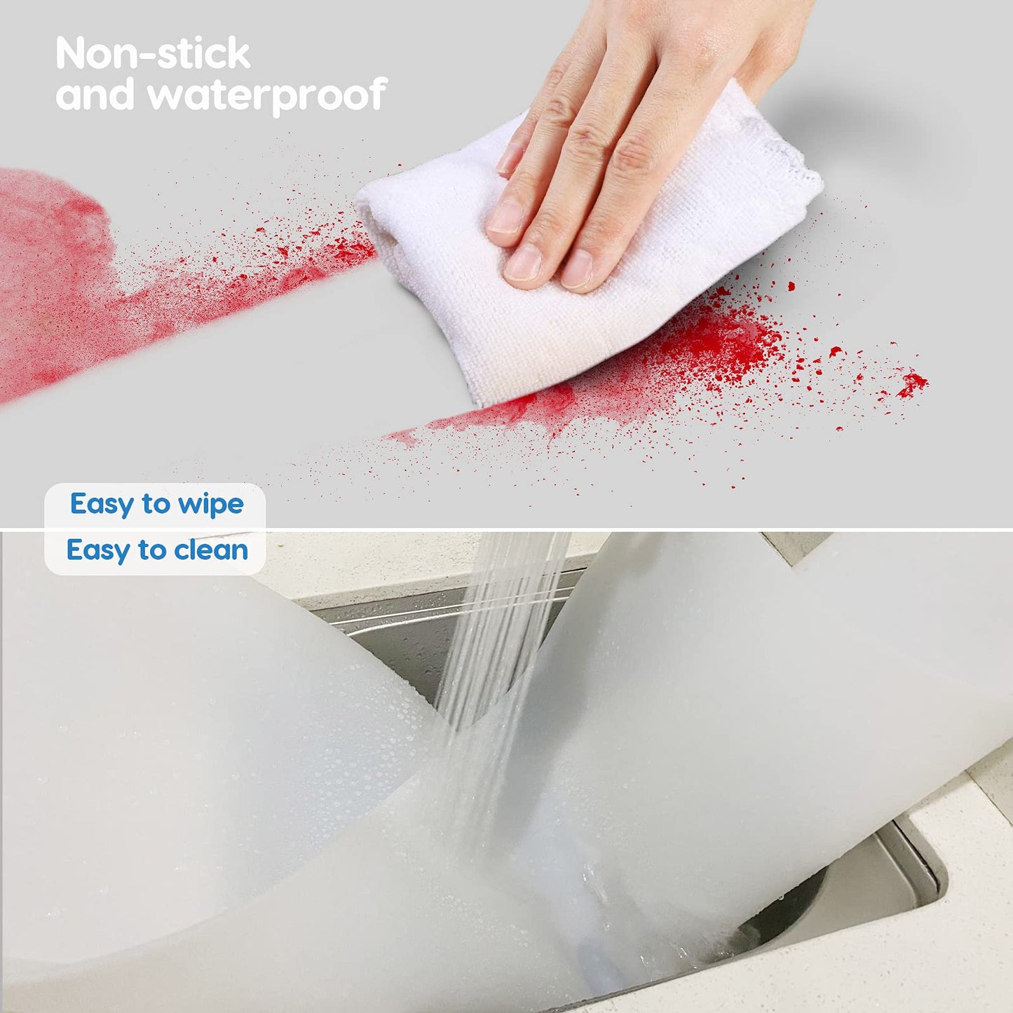AECHY Extra Large Silicone Mat 35.3"x23.5"x0.08", Multipurpose Silicone Mat Thick Heat Resistant Mat Shipped Rolled Up Kitchen Counter Mat Nonslip Silicone Mats for Kitchen Counter Translucent