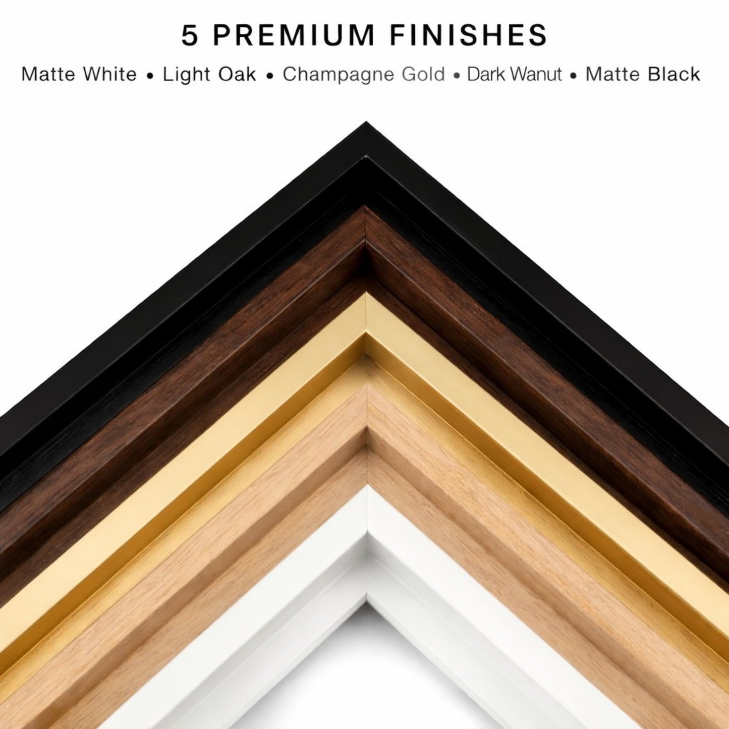 B.B.F MAKE Premium Canvas Floating Frame - 1.25" Gallery Depth Floater Frame with Faux Wood Grain PS Finish, Handcrafted in USA for Wall Art (Black 8x8)