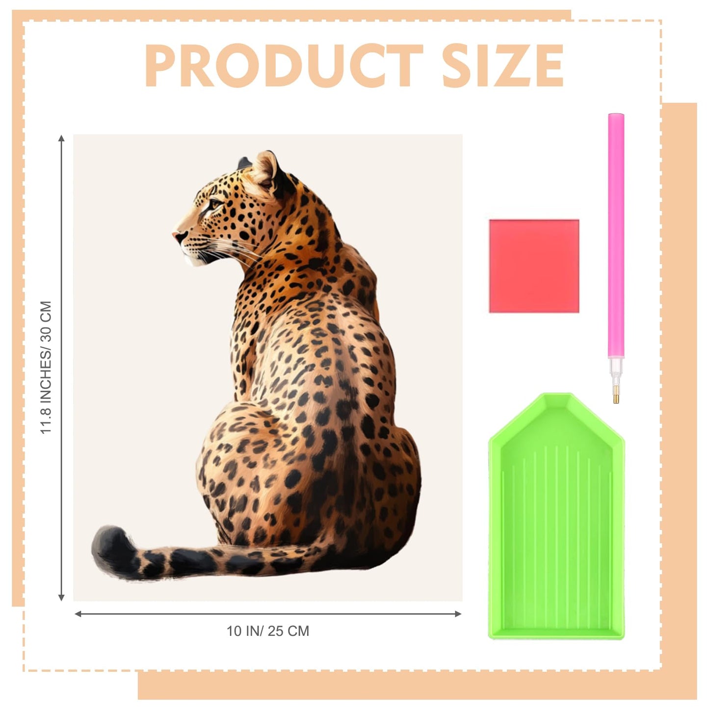 Yeaqee 4 Pcs Diamond Art Kits DIY Painting for Adult Aesthetic Wall Diamond Crafts Aesthetic Room Decor Cute Painting Pictures 5d Craft Wall Decor for Home 10 x 11.8'' (Leopard Print)
