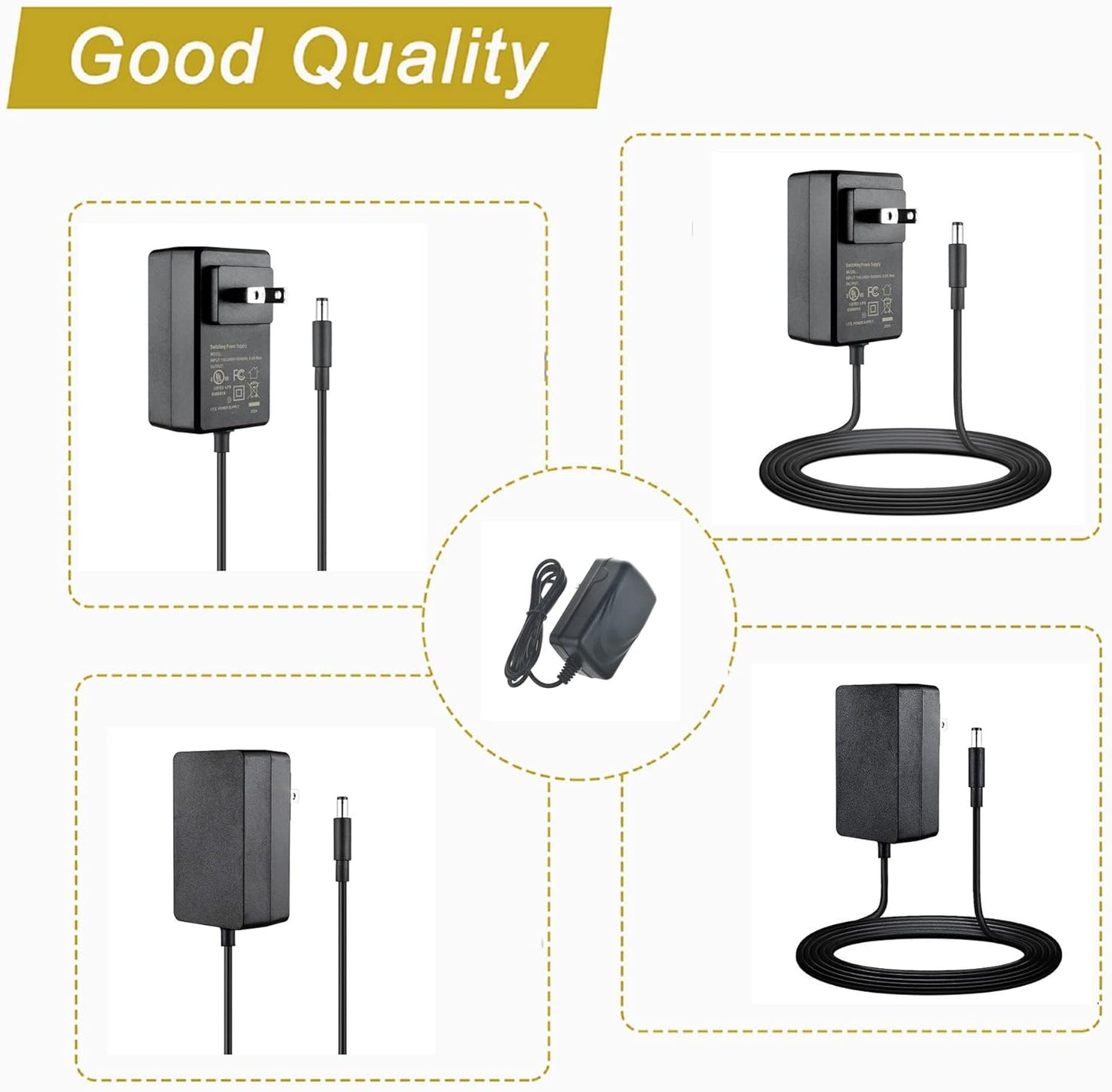 Dysead 16 1080P DC Adapter Charger for Eyedea CH DVR CCTV Camera System Power