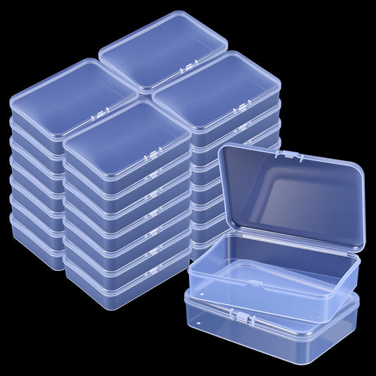 30 Pcs Clear Plastic Containers for Beads, 4.1" L x 3" W x 1" H Bead Containers for Organizing, Hinged Lid Bead Box Organizer Set for Jewelry Crafts & Supplies, Beads Organizers and Storage