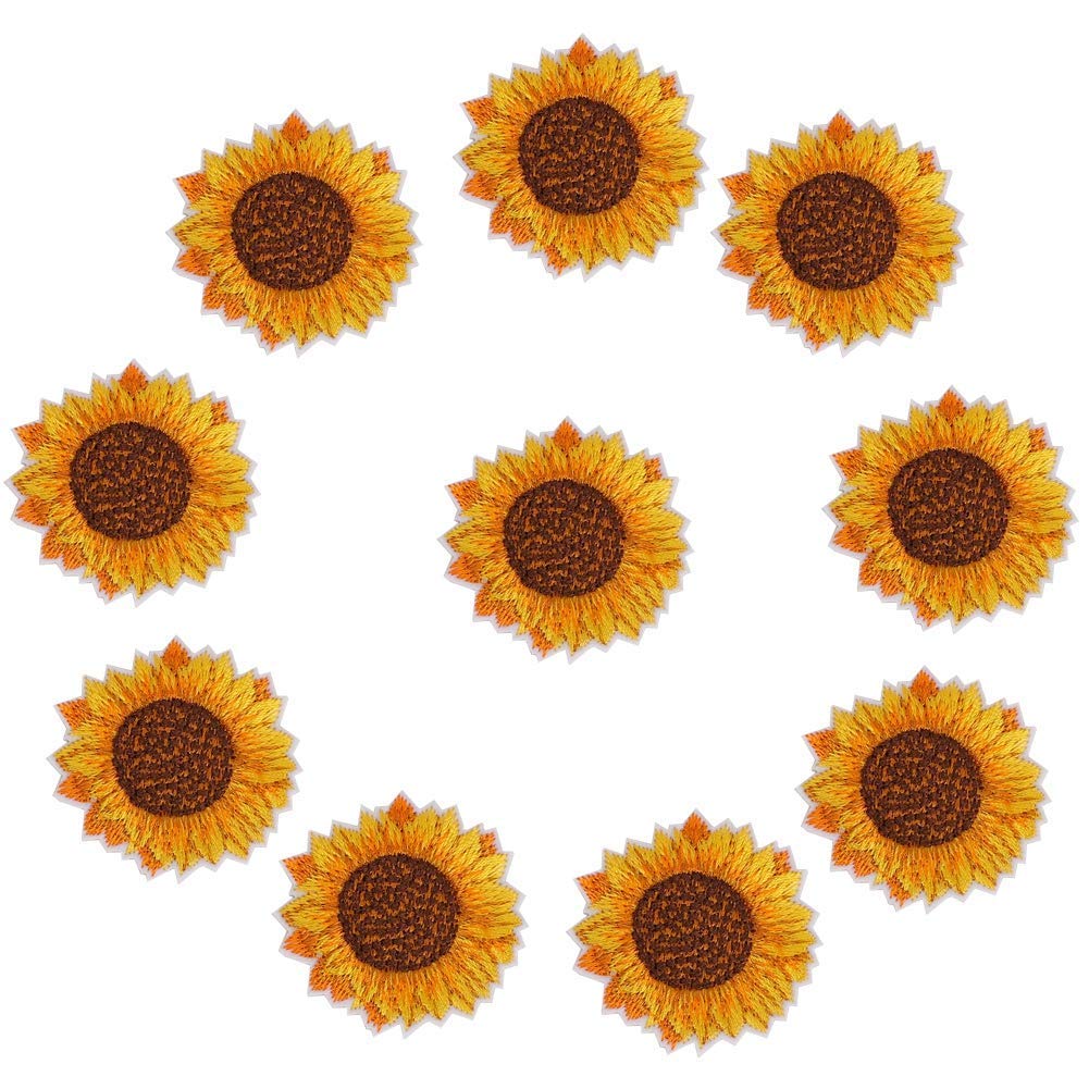 20pcs Sunflower Embroidered Patch Accessories DIY Patches Sew On/Iron On Embroidered Patches Backpack Clothing