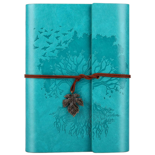 Leather Journals Notebooks with Blank Pages, Vintage Refillable Journal for Writing, Personal Travel Diary Art Sketchbook to Write in, Gifts for Women, Men, Teen Girls and Boys, 160 Pages A5 (Blue)