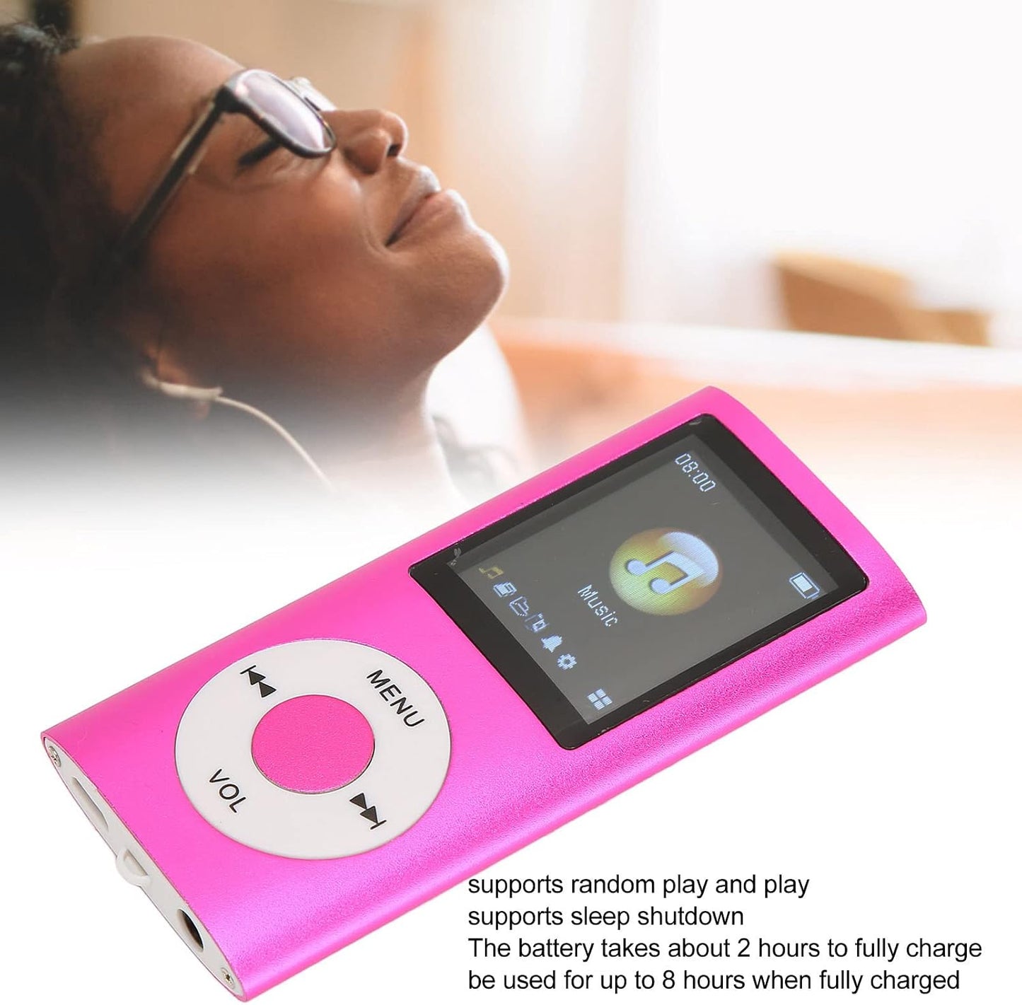 Dpofirs MP3 64G 8 Music Player with Lossless Sound(SD Card Excluded), Portable Music Player, Large Memory Up to Memory