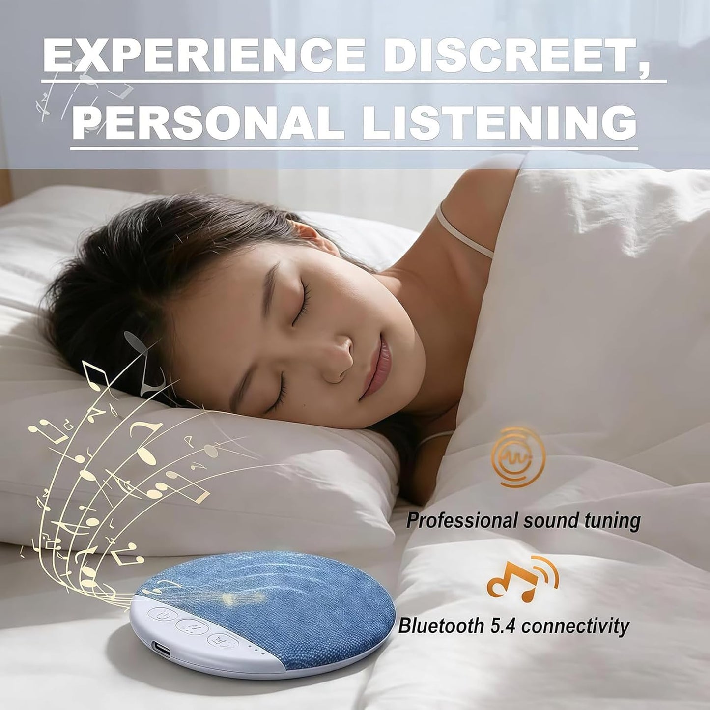 Generic 2026 (2, New Under Sleep Pillow Speaker - Pillow Speaker Bluetooth for Sleeping with White Noise Timer Wireless