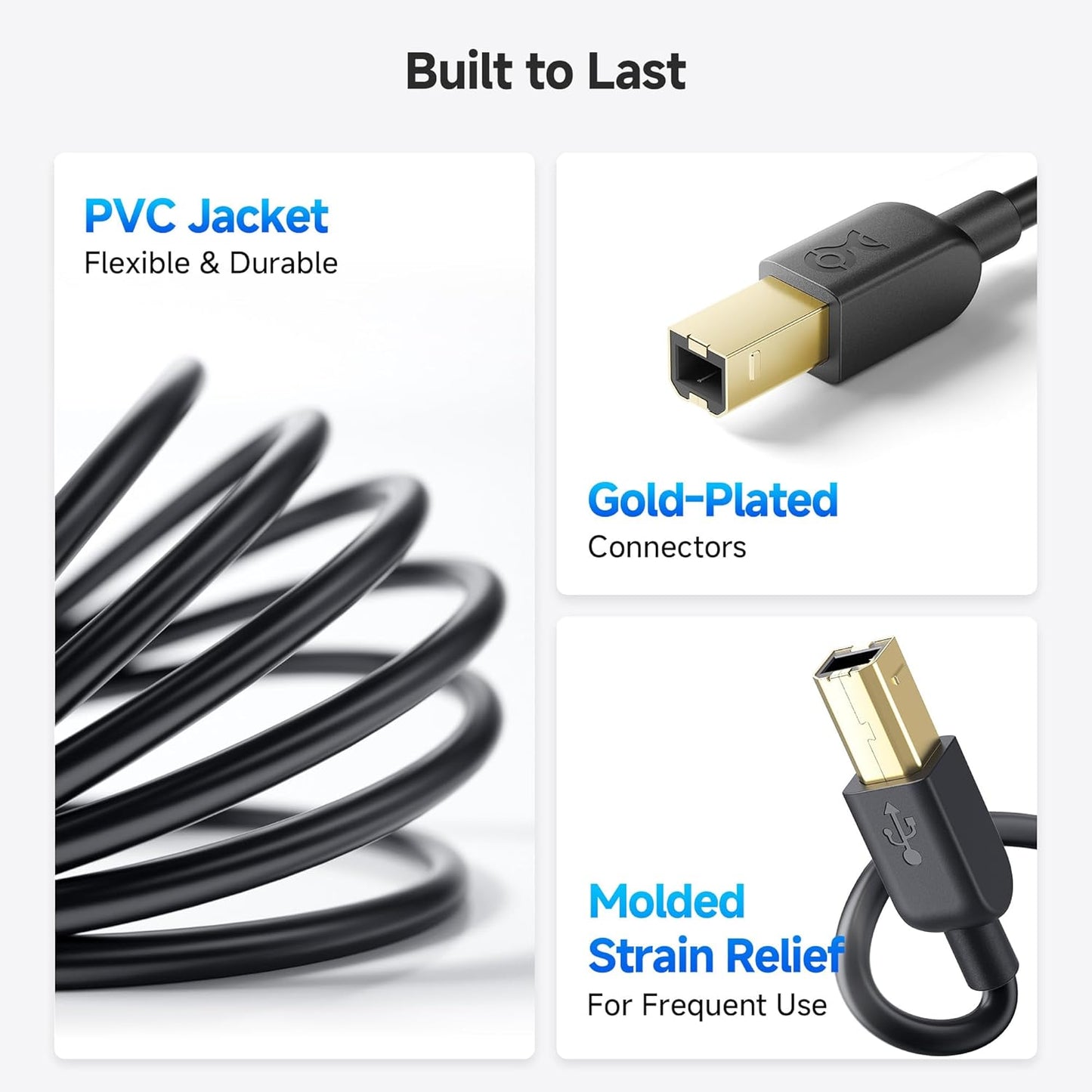 15ft, Cable Matters Long USB Printer Cable - USB A to B Cable, Compatible with Printer, External Hard Drive, Audio