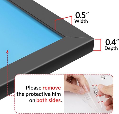 LaVie Home 13x13 Black Picture Frame - HD Plexiglass Wall Display Frame for Vertical or Horizontal Use