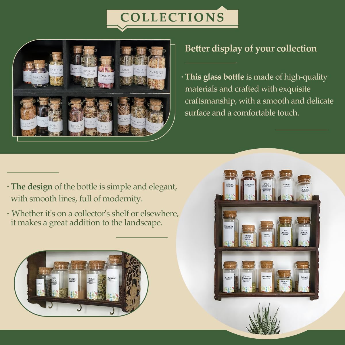 15-Pack 1.35 oz (40 ml) Glass Bottles with Cork Stoppers – for Spell Bottles, Spice Jars, DIY Party Favors, Travel Memories & Plant Propagation – Empty Recyclable Containers for Crafts, Kitchen,Décor