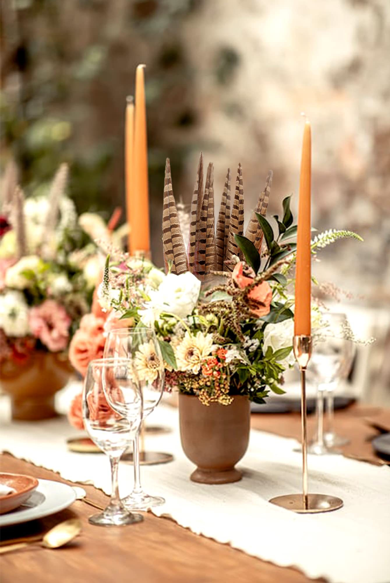 20pcs Female Pheasant Feather Natural Ringneck Tails Feathers 10-12inch 25-30cm for Crafts Home Wedding Party Performance DIY Decoration Pheasant Feather,Female Pheasant Feathers