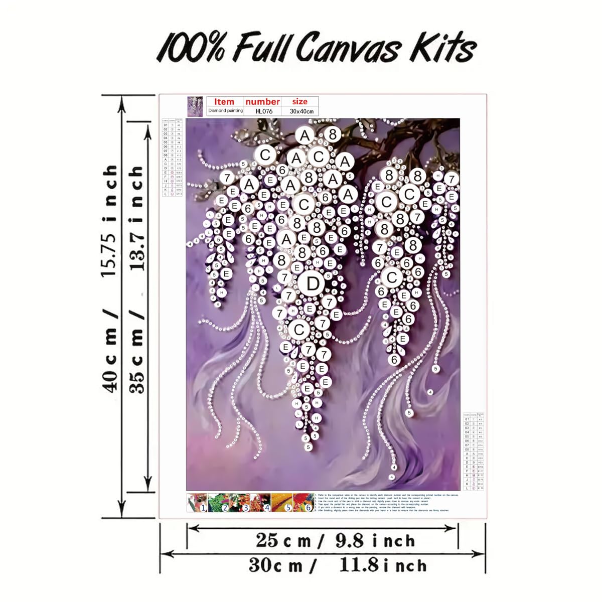 GEMFAMILY Violet Pearl Diamond Art Kits for Adults,DIY Special Shaped Diamond Painting Kit for Beginners,5D Diamond Painting Pearl Gem Art for Home Wall Decor 12 X 16 Inch