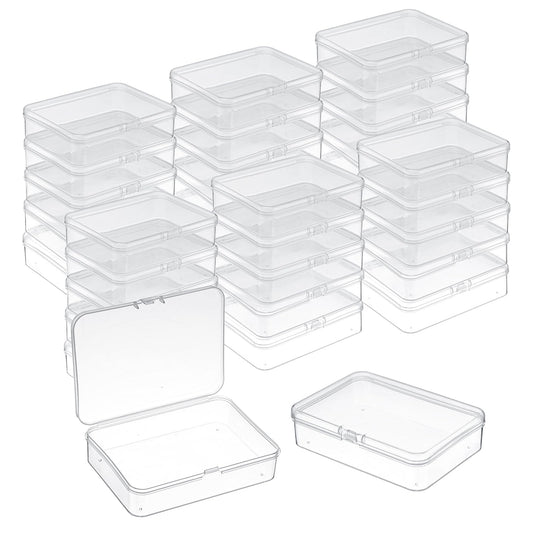 30 Pcs Small Plastic Containers with Lids, 4.13"×2.95"×0.98"Mini Plastic Clear Bead Storage Containers Case Rectangular Craft Storage Boxes with Lids for Jewelry Beads Craft Hardware Pins
