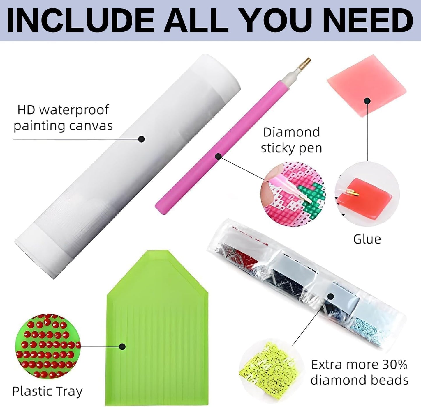 HHMATITS 3 Pack Diamond Art Kits for Adults - Moon Landscape Diamond Art Painting Kits for Adults Beginners, 5D Round Full Drill Paint by Diamonds Gem Art for Home Wall Decor Gifts 12x16Inch