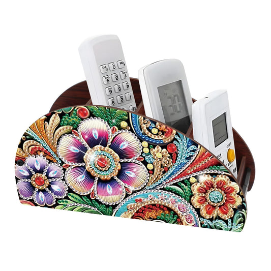Diamond Painting Art Kit Organizer Box, colorful flowers DIY Special Shape Diamond Partial Mosaic Handmade Making Kit Organizer Box, Modern Home Dining Living Room Table Top Decor Art Decoration