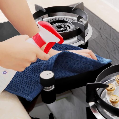 Homaxy Kitchen Dish Towels - Ultra Soft 100% Cotton Waffle Weave | Quick Drying, 13 x 28 Inches, Navy Blue, 18-Pack